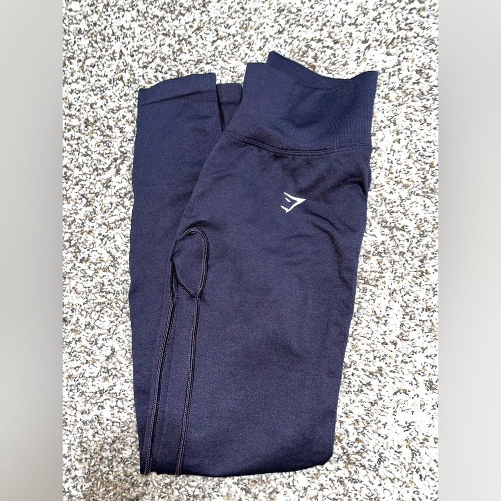 Gymshark LIFT CONTOUR SEAMLESS LEGGINGS. Depth Purple/Black Marl. Size Small.